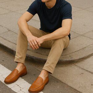 Cole Haan Tan Leather Slip-On Loafers Men size 9M